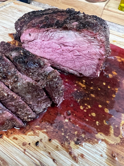 Smoked tri-tip on a pallet smoker