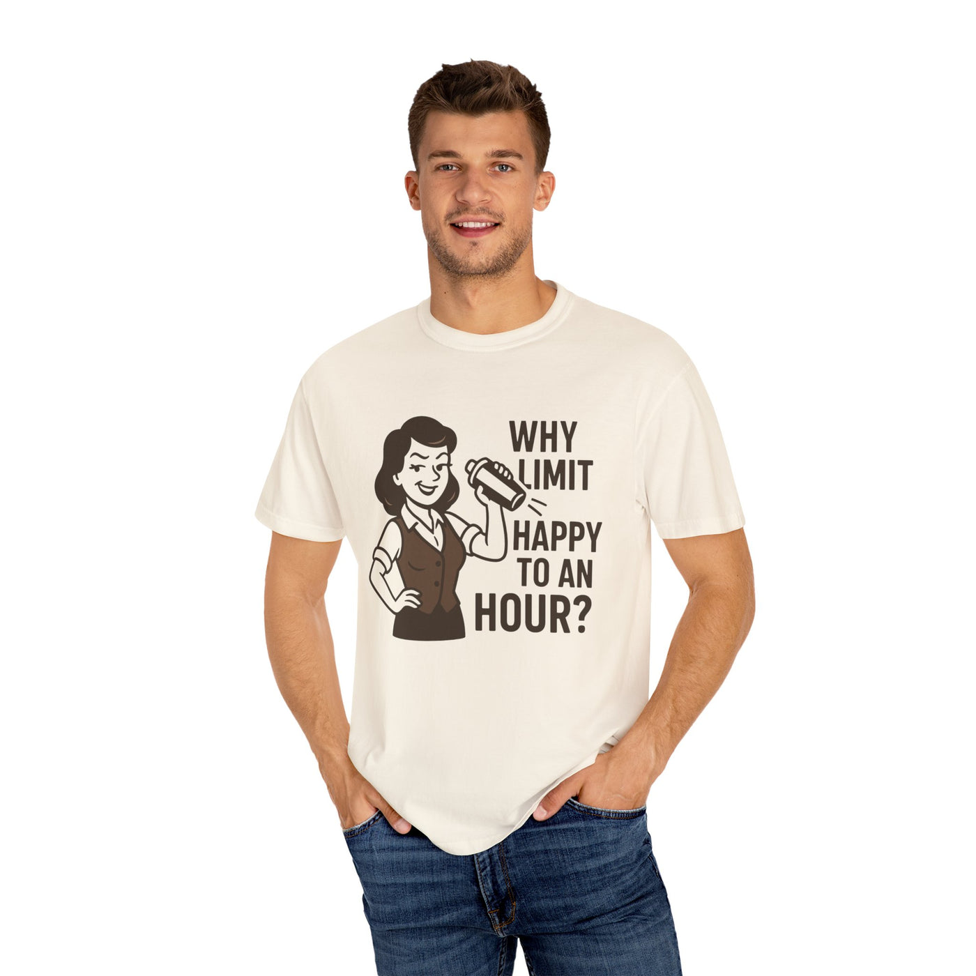 Why limit happy hour to an hour t-shirt, Chic Humor T-Shirt, Funny Shirt, Gift for Her, Casual Wear, Unisex Tee, Celebration Apparel