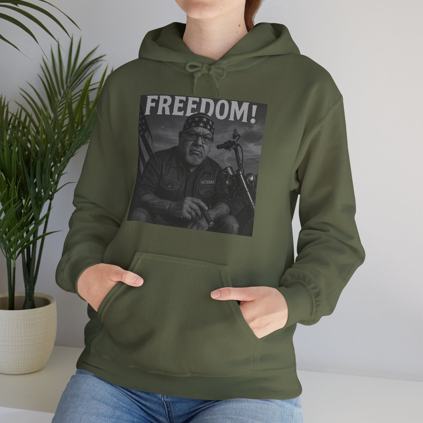 Freedom & Barbeque Unisex Heavy Blend™ Hooded Sweatshirt, Cozy Pullover, Gift for BBQ Lovers, Casual Wear, Freedom Theme, Outdoor Events