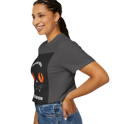 Halloween Cat T-Shirt, Unisex Trick or Treat Tee, Spooky Season Apparel, Cute Halloween Gift, Fall Festival Shirt, Cat Lover T-Shirt