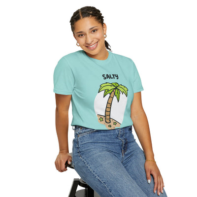 Salty But Sweet T-Shirt, Unisex Garment-Dyed Tee for Beach Lovers, Casual Summer Wear, Gift for Vacation, Ocean Vibes