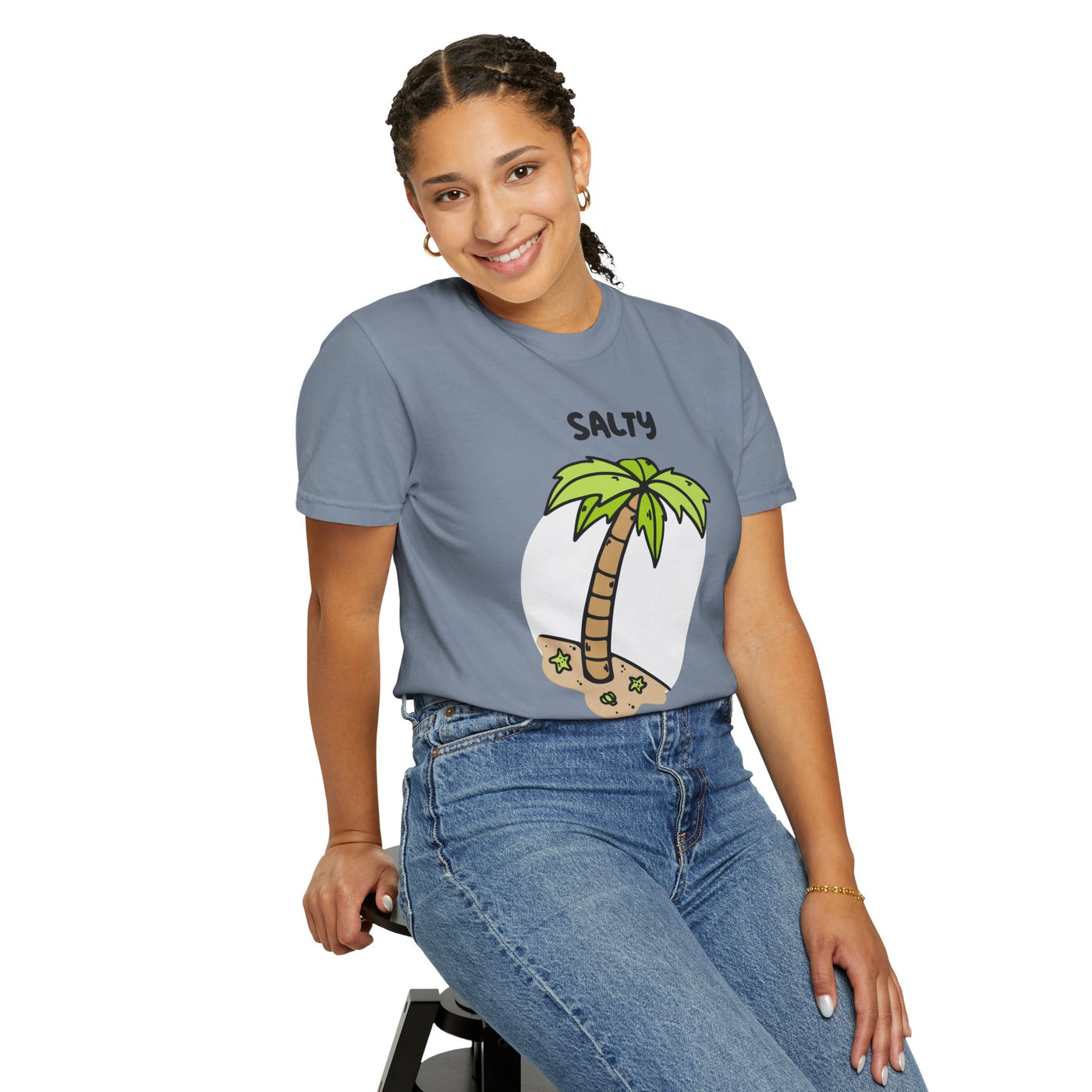Salty But Sweet T-Shirt, Unisex Garment-Dyed Tee for Beach Lovers, Casual Summer Wear, Gift for Vacation, Ocean Vibes