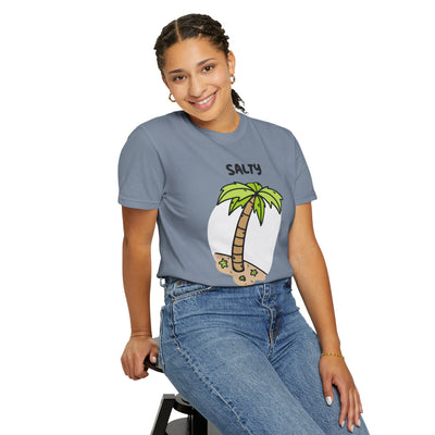 Salty But Sweet T-Shirt, Unisex Garment-Dyed Tee for Beach Lovers, Casual Summer Wear, Gift for Vacation, Ocean Vibes