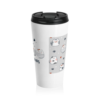 Cute Cat Friends Travel Mug | Purrfect Gift for Cat Lovers, Pet Owner Gift, Coffee Mug, Birthday Present, Animal Lover Gift