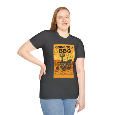 BBQ Rover Unisex Softstyle T-Shirt | Fun BBQ Shirt, Space Enthusiast Gift, Summer Picnic Wear, Mars Rover Shirt, Unique Graphic Tee