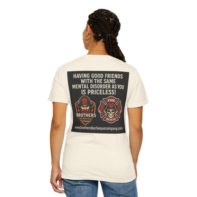 Brotherhood BBQ Humor T-Shirt, Unisex Casual Tee, Firefighter Appreciation, Friendship Gift, BBQ Lovers Shirt, Unique Graphic Tee