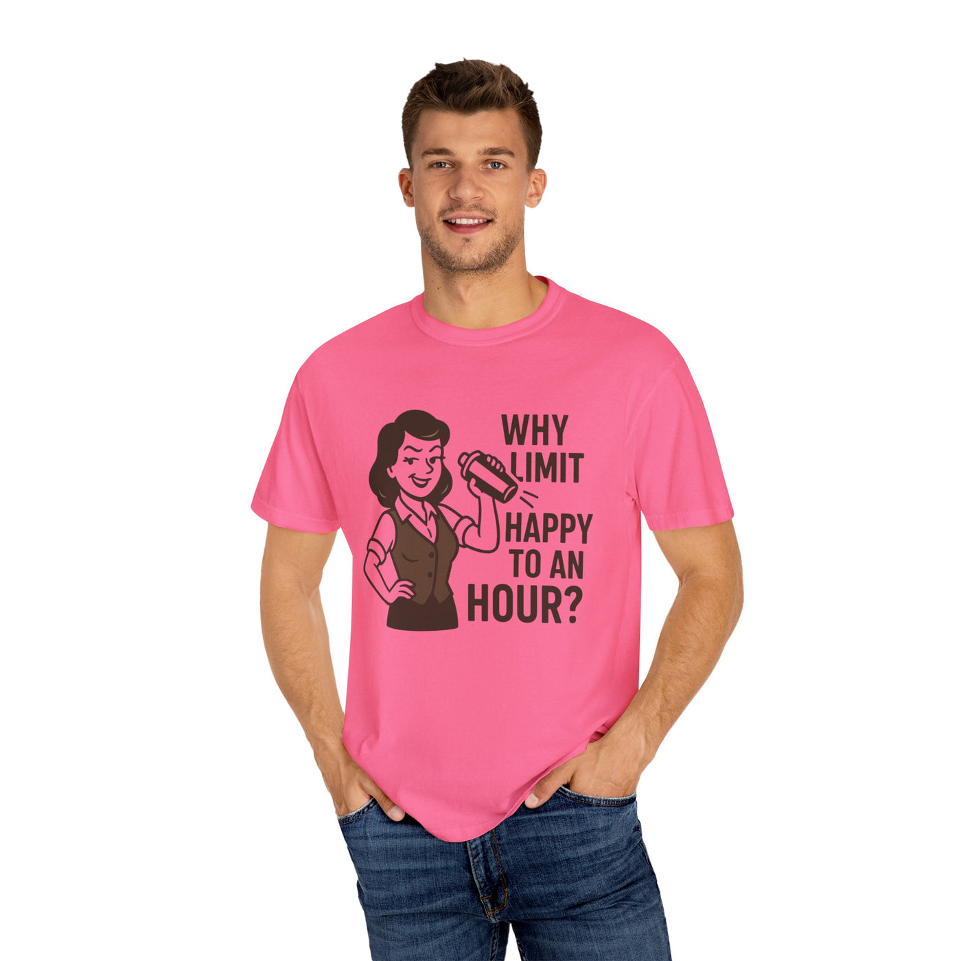 Why limit happy hour to an hour t-shirt, Chic Humor T-Shirt, Funny Shirt, Gift for Her, Casual Wear, Unisex Tee, Celebration Apparel