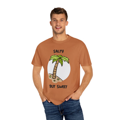 Salty But Sweet T-Shirt, Unisex Garment-Dyed Tee for Beach Lovers, Casual Summer Wear, Gift for Vacation, Ocean Vibes