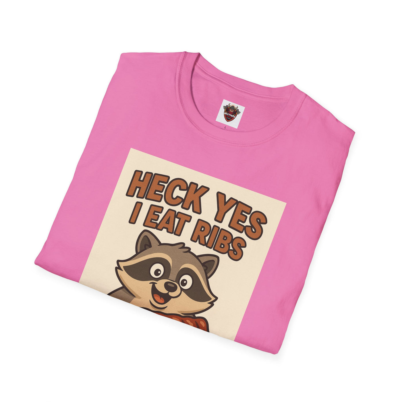 Heck Yes I Eat Ribs Unisex T-Shirt, Funny BBQ Shirt, Gift for Food Lovers, Raccoon Graphic Tee, Summer BBQ Attire