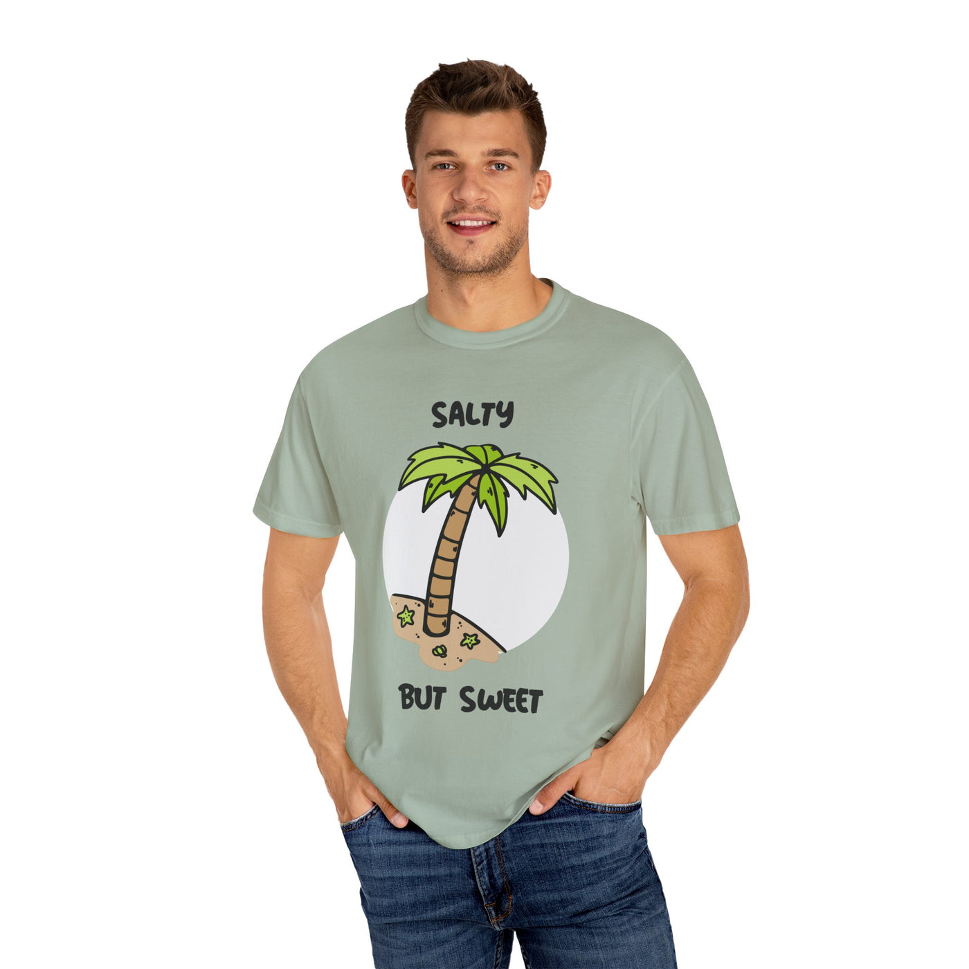 Salty But Sweet T-Shirt, Unisex Garment-Dyed Tee for Beach Lovers, Casual Summer Wear, Gift for Vacation, Ocean Vibes