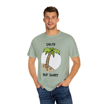 Salty But Sweet T-Shirt, Unisex Garment-Dyed Tee for Beach Lovers, Casual Summer Wear, Gift for Vacation, Ocean Vibes