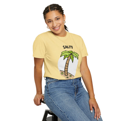 Salty But Sweet T-Shirt, Unisex Garment-Dyed Tee for Beach Lovers, Casual Summer Wear, Gift for Vacation, Ocean Vibes