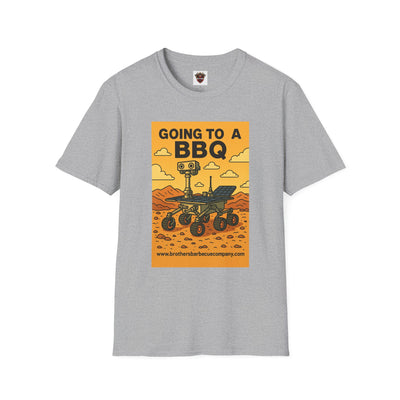 BBQ Rover Unisex Softstyle T-Shirt | Fun BBQ Shirt, Space Enthusiast Gift, Summer Picnic Wear, Mars Rover Shirt, Unique Graphic Tee