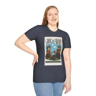 Funny Viking Bikers BBQ T-Shirt, Unisex Softstyle Tee, Gift for Grill Lovers, Casual Wear, Humor Shirt, Summer BBQ Party