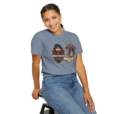 Brotherhood BBQ Humor T-Shirt, Unisex Casual Tee, Firefighter Appreciation, Friendship Gift, BBQ Lovers Shirt, Unique Graphic Tee