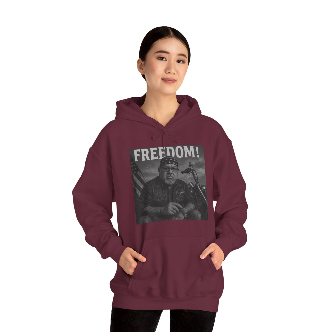 Freedom & Barbeque Unisex Heavy Blend™ Hooded Sweatshirt, Cozy Pullover, Gift for BBQ Lovers, Casual Wear, Freedom Theme, Outdoor Events