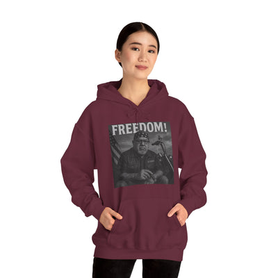 Freedom & Barbeque Unisex Heavy Blend™ Hooded Sweatshirt, Cozy Pullover, Gift for BBQ Lovers, Casual Wear, Freedom Theme, Outdoor Events
