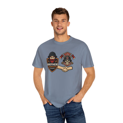 Brotherhood BBQ Humor T-Shirt, Unisex Casual Tee, Firefighter Appreciation, Friendship Gift, BBQ Lovers Shirt, Unique Graphic Tee