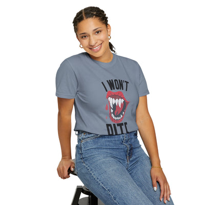Fun Unisex 'I Won't Bite' T-Shirt for Halloween, Casual Wear, Graphic Tee, Gift for Friends, Statement Shirt