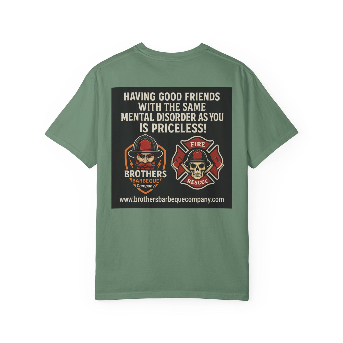 Brotherhood BBQ Humor T-Shirt, Unisex Casual Tee, Firefighter Appreciation, Friendship Gift, BBQ Lovers Shirt, Unique Graphic Tee