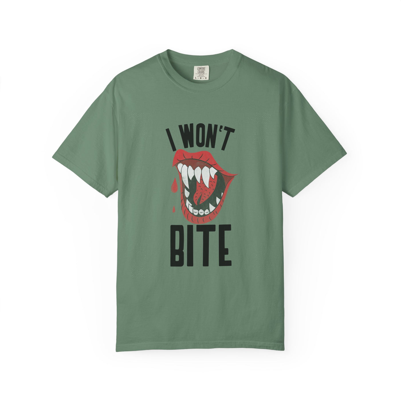 Fun Unisex 'I Won't Bite' T-Shirt for Halloween, Casual Wear, Graphic Tee, Gift for Friends, Statement Shirt