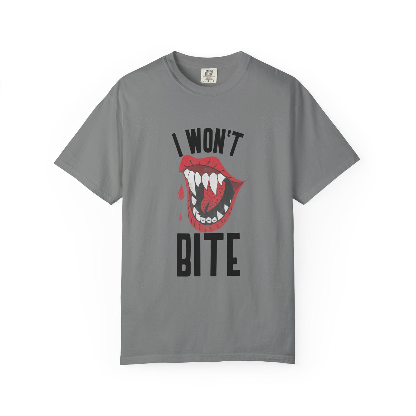 Fun Unisex 'I Won't Bite' T-Shirt for Halloween, Casual Wear, Graphic Tee, Gift for Friends, Statement Shirt
