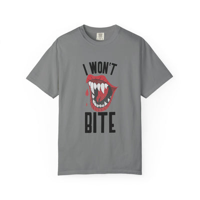 Fun Unisex 'I Won't Bite' T-Shirt for Halloween, Casual Wear, Graphic Tee, Gift for Friends, Statement Shirt