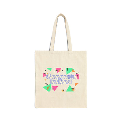 Celebratory Canvas Tote Bag - Congrats Gift, Graduation Tote, Wedding Favor, Eco-Friendly Bag, Party Essentials