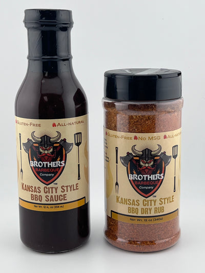 Brothers Barbeque Company's Kansas City rub 12 oz and sauce 12 oz VARIETY KIT