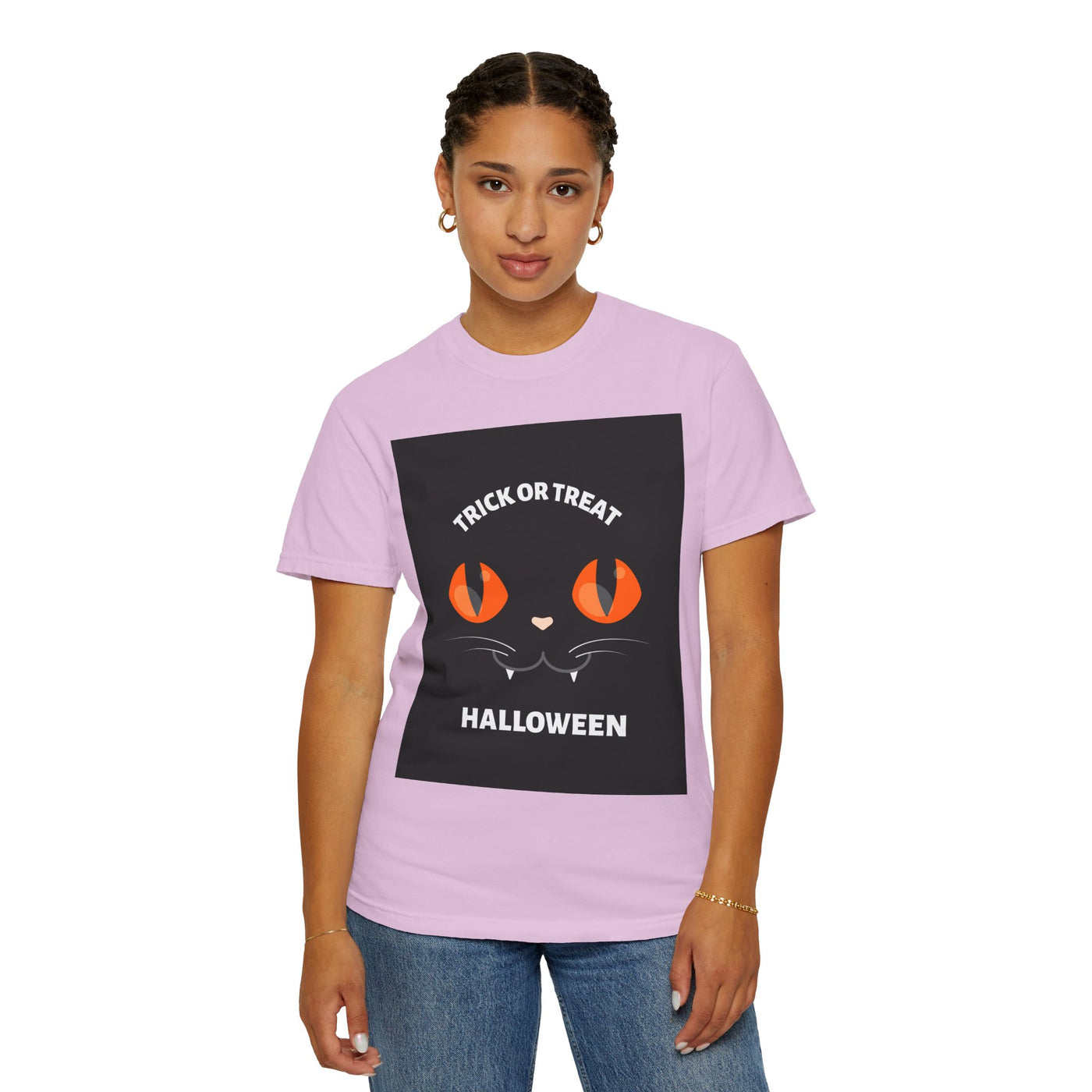 Halloween Cat T-Shirt, Unisex Trick or Treat Tee, Spooky Season Apparel, Cute Halloween Gift, Fall Festival Shirt, Cat Lover T-Shirt