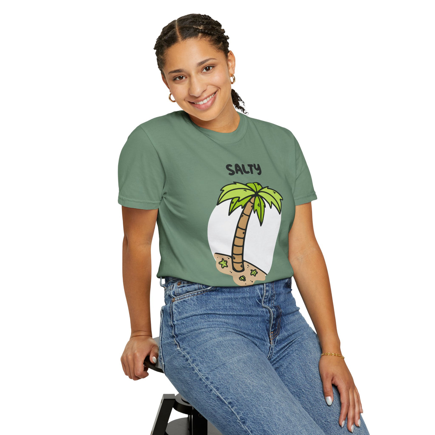 Salty But Sweet T-Shirt, Unisex Garment-Dyed Tee for Beach Lovers, Casual Summer Wear, Gift for Vacation, Ocean Vibes