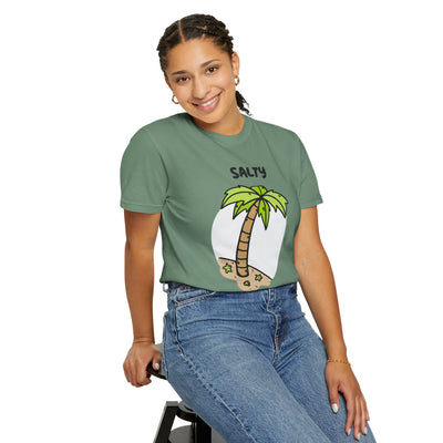 Salty But Sweet T-Shirt, Unisex Garment-Dyed Tee for Beach Lovers, Casual Summer Wear, Gift for Vacation, Ocean Vibes