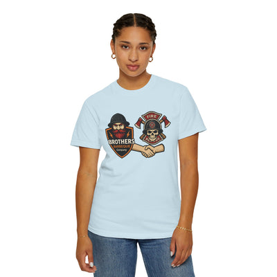 Brotherhood BBQ Humor T-Shirt, Unisex Casual Tee, Firefighter Appreciation, Friendship Gift, BBQ Lovers Shirt, Unique Graphic Tee