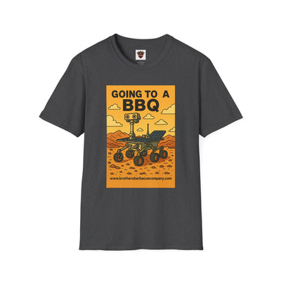 BBQ Rover Unisex Softstyle T-Shirt | Fun BBQ Shirt, Space Enthusiast Gift, Summer Picnic Wear, Mars Rover Shirt, Unique Graphic Tee