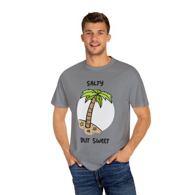 Salty But Sweet T-Shirt, Unisex Garment-Dyed Tee for Beach Lovers, Casual Summer Wear, Gift for Vacation, Ocean Vibes