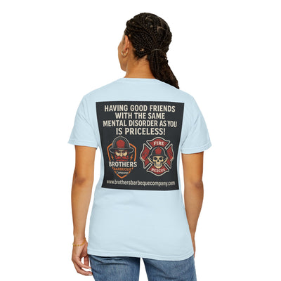 Brotherhood BBQ Humor T-Shirt, Unisex Casual Tee, Firefighter Appreciation, Friendship Gift, BBQ Lovers Shirt, Unique Graphic Tee