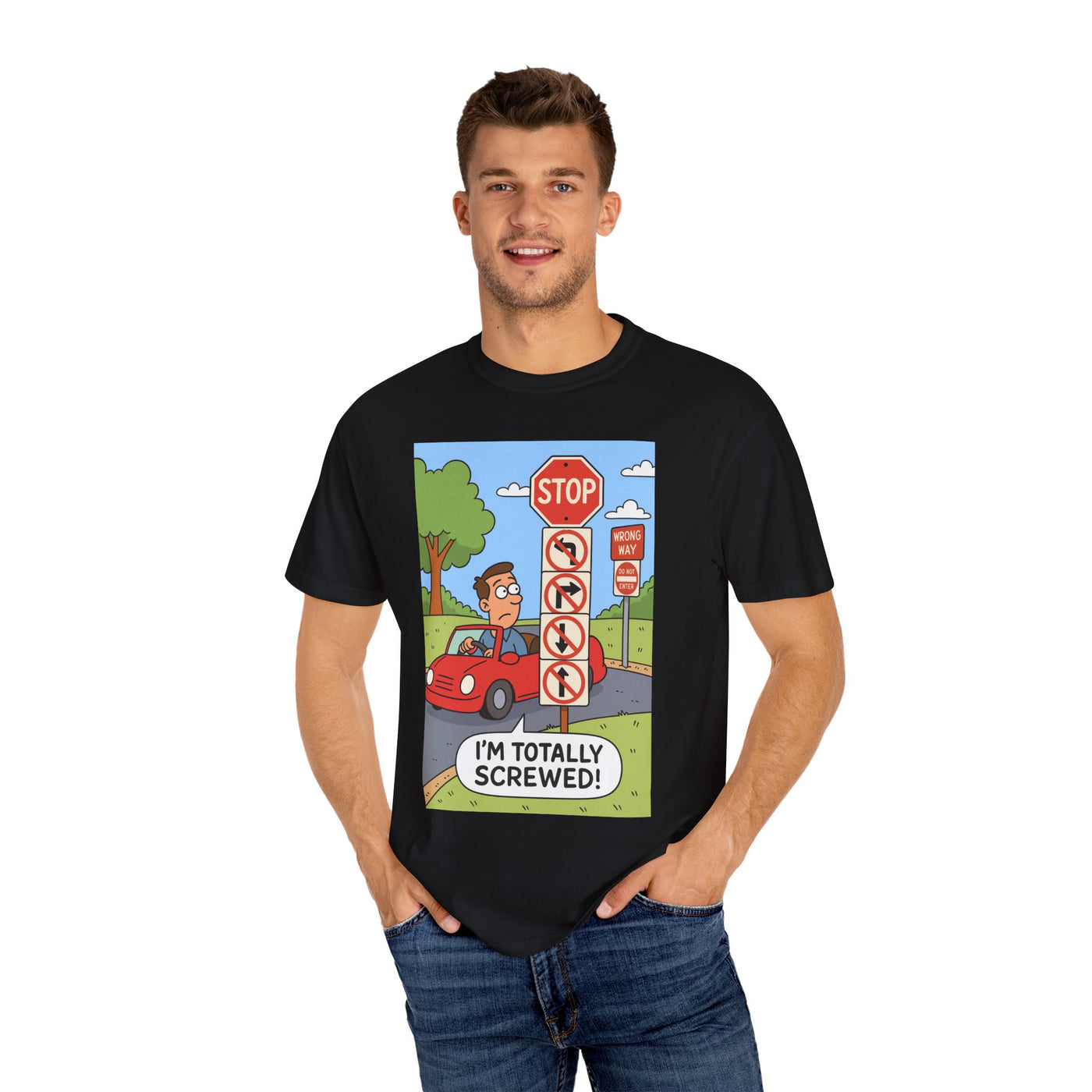 Funny Unisex T-shirt - I'm Totally Screwed, Humorous Tee, Gift for Drivers, Comical Car Shirt, Everyday Wear, Road Trip Apparel