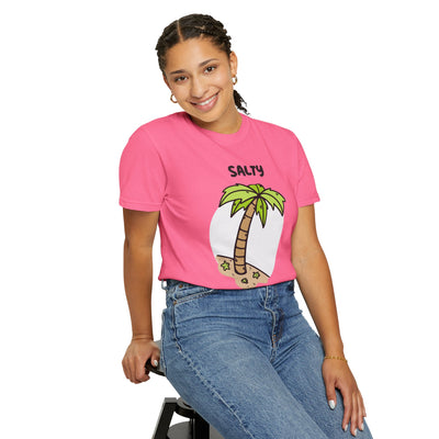 Salty But Sweet T-Shirt, Unisex Garment-Dyed Tee for Beach Lovers, Casual Summer Wear, Gift for Vacation, Ocean Vibes