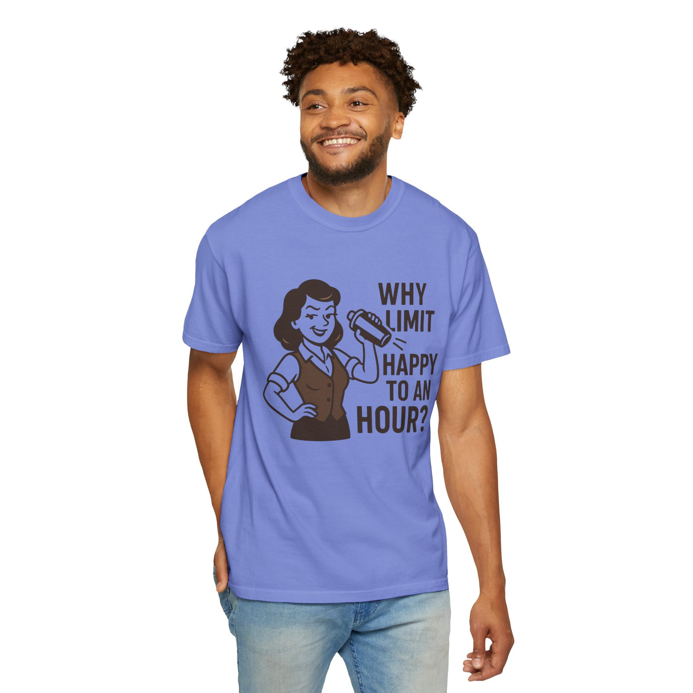 Why limit happy hour to an hour t-shirt, Chic Humor T-Shirt, Funny Shirt, Gift for Her, Casual Wear, Unisex Tee, Celebration Apparel