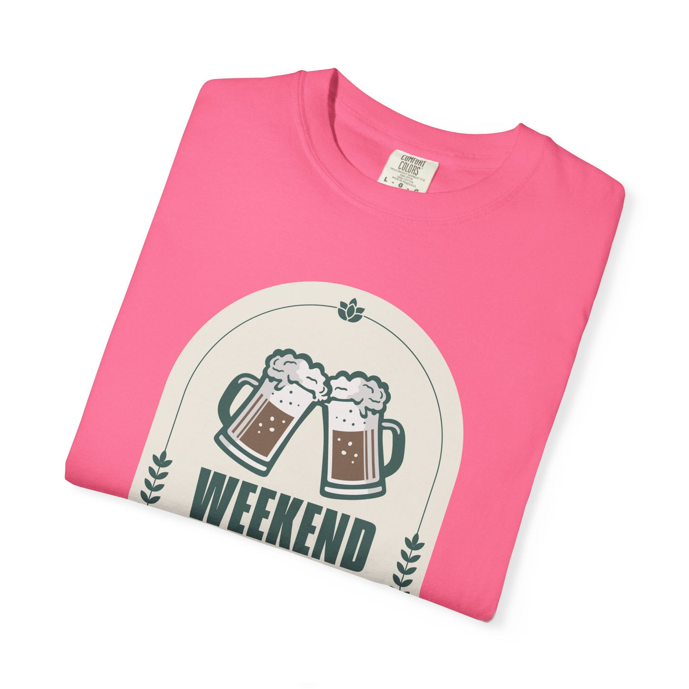 Weekend Forecast Beer T-Shirt | Unisex Garment-Dyed Tee for Beer Lovers, Perfect for Parties, Birthdays, and Casual Wear