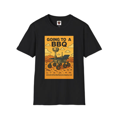 BBQ Rover Unisex Softstyle T-Shirt | Fun BBQ Shirt, Space Enthusiast Gift, Summer Picnic Wear, Mars Rover Shirt, Unique Graphic Tee