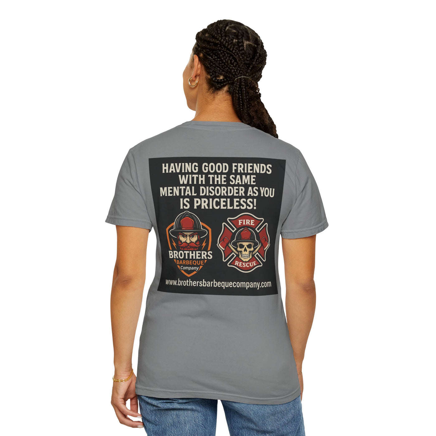 Brotherhood BBQ Humor T-Shirt, Unisex Casual Tee, Firefighter Appreciation, Friendship Gift, BBQ Lovers Shirt, Unique Graphic Tee