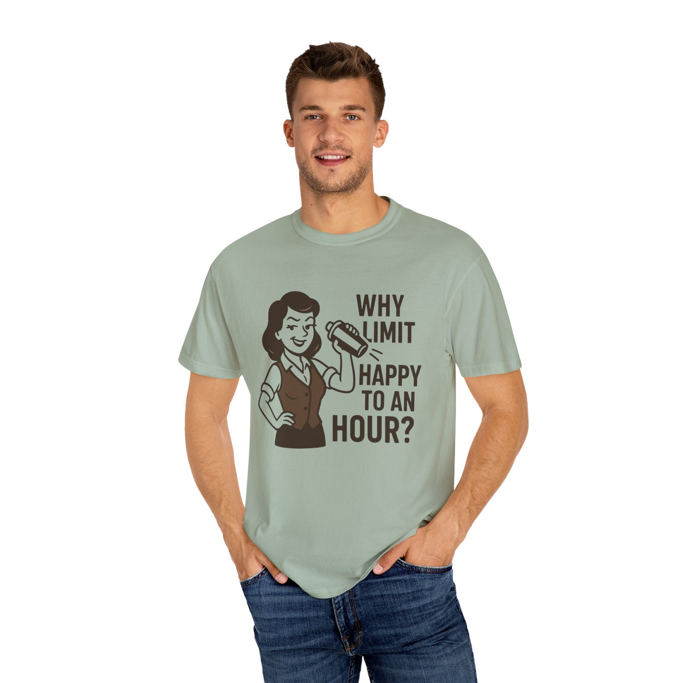 Why limit happy hour to an hour t-shirt, Chic Humor T-Shirt, Funny Shirt, Gift for Her, Casual Wear, Unisex Tee, Celebration Apparel