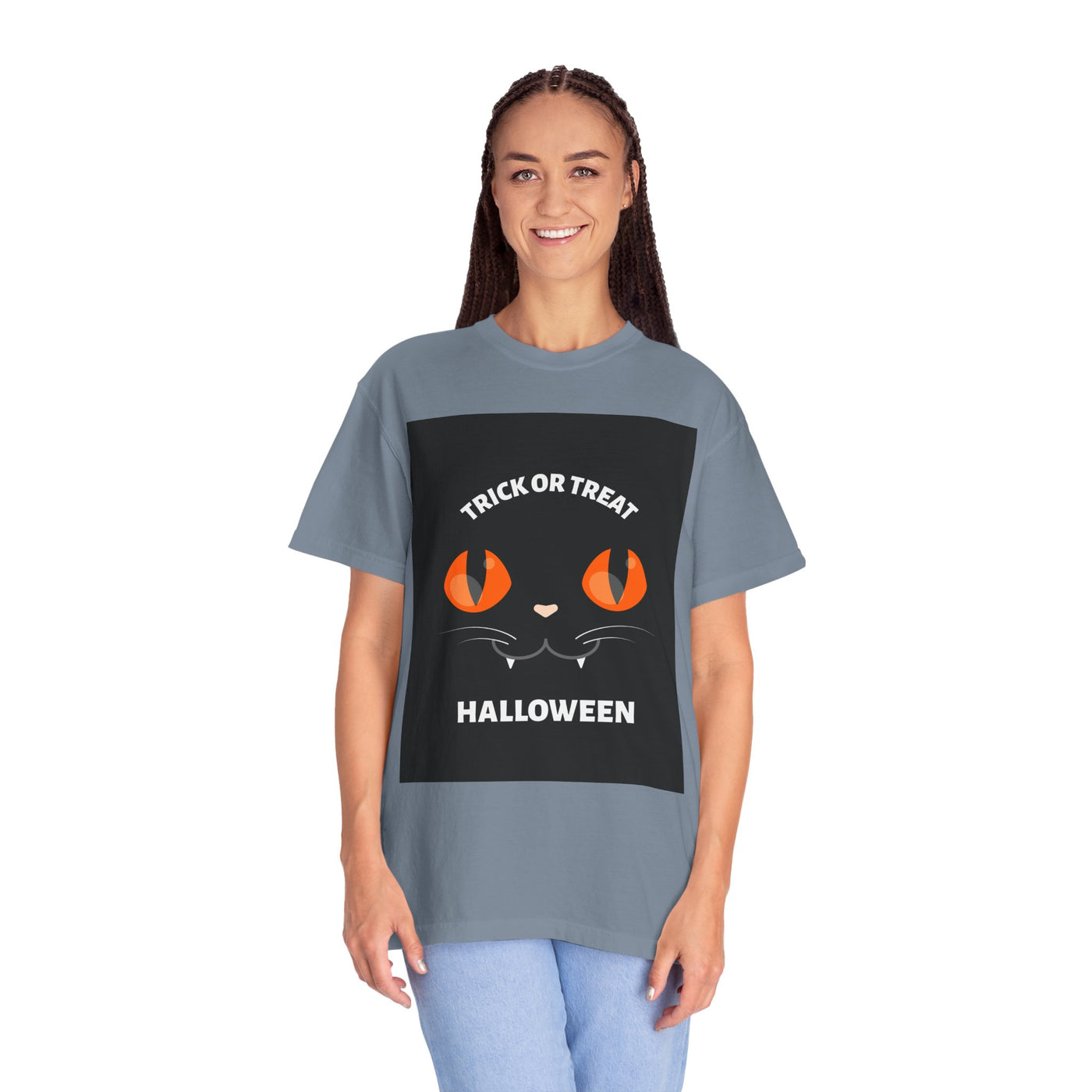 Halloween Cat T-Shirt, Unisex Trick or Treat Tee, Spooky Season Apparel, Cute Halloween Gift, Fall Festival Shirt, Cat Lover T-Shirt