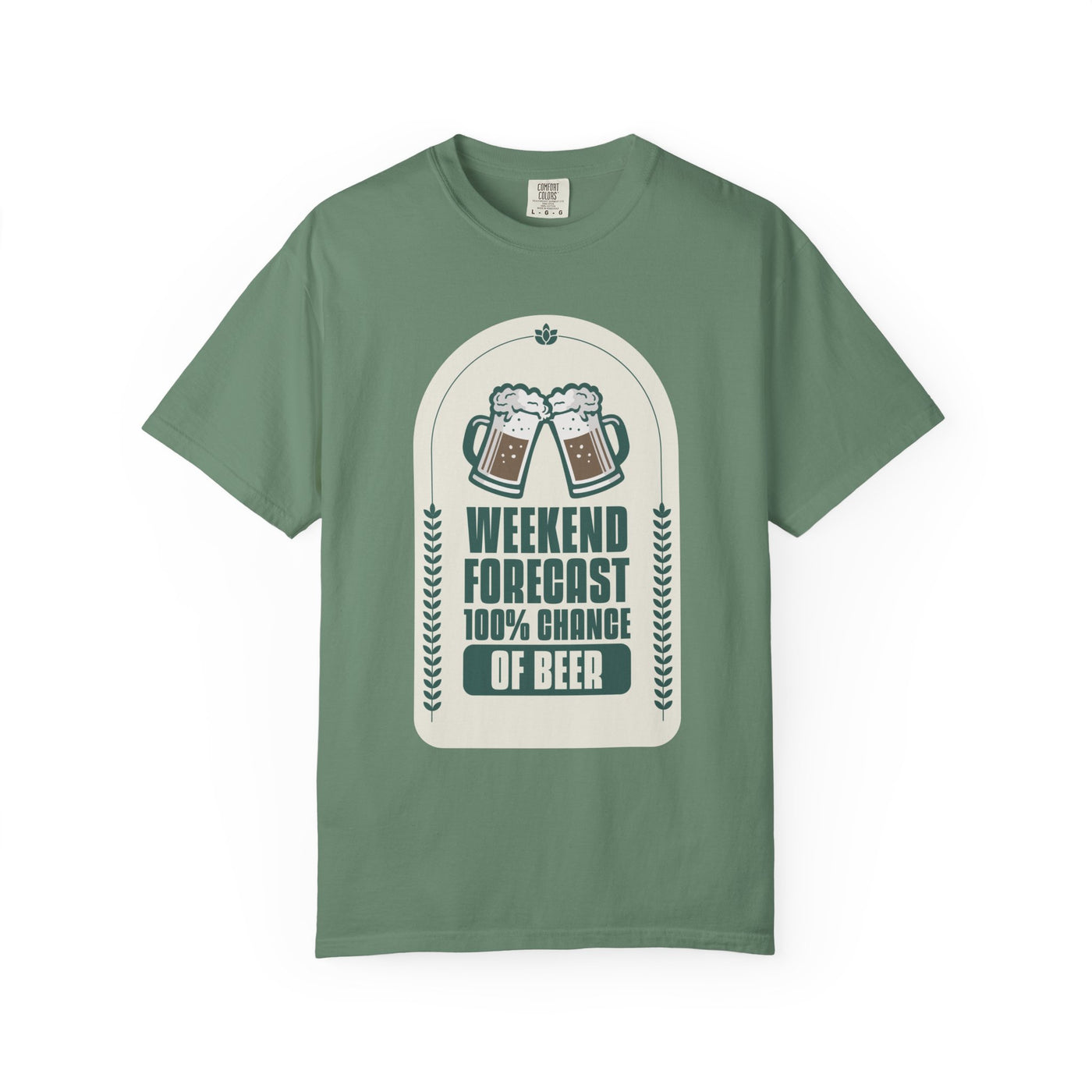 Weekend Forecast Beer T-Shirt | Unisex Garment-Dyed Tee for Beer Lovers, Perfect for Parties, Birthdays, and Casual Wear