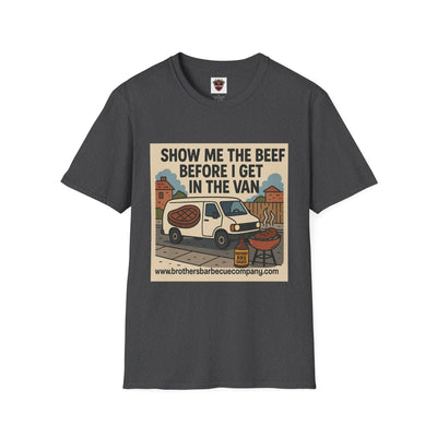 Funny BBQ Unisex T-Shirt - Show Me the Beef, Grilling Gift, Summer BBQ, Foodie Humor, Casual Wear