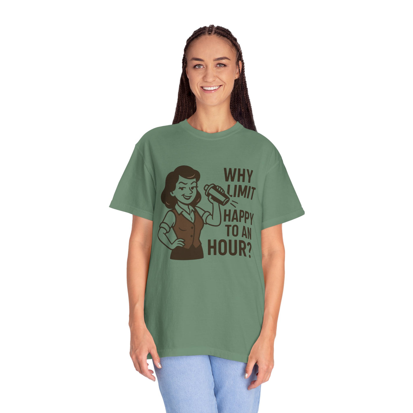 Why limit happy hour to an hour t-shirt, Chic Humor T-Shirt, Funny Shirt, Gift for Her, Casual Wear, Unisex Tee, Celebration Apparel