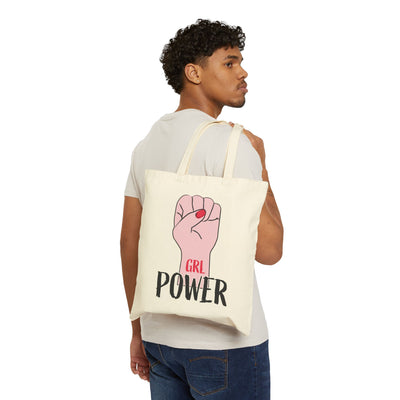 Empowering GRL Power Tote Bag - Eco-Friendly Canvas, Feminist Gift, Everyday Carryall, Women's Rights Activism, Reusable Shopping Bag