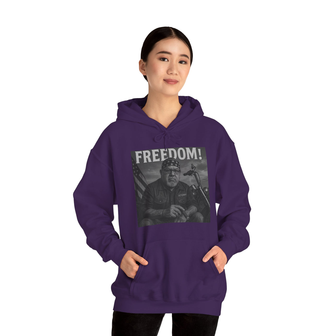 Freedom & Barbeque Unisex Heavy Blend™ Hooded Sweatshirt, Cozy Pullover, Gift for BBQ Lovers, Casual Wear, Freedom Theme, Outdoor Events