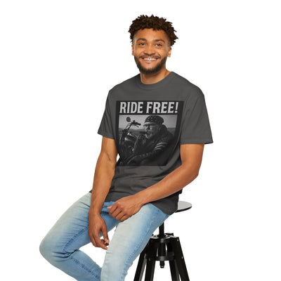 Unisex Motorcycle T-Shirt, Ride Free Tee, Casual Graphic Top, Gifts for Bikers, Brotherhood Apparel, Barbeque Party Shirt